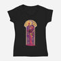 Witch Art Nouveau-Womens-V-Neck-Tee-Samuel