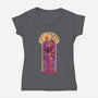 Witch Art Nouveau-Womens-V-Neck-Tee-Samuel