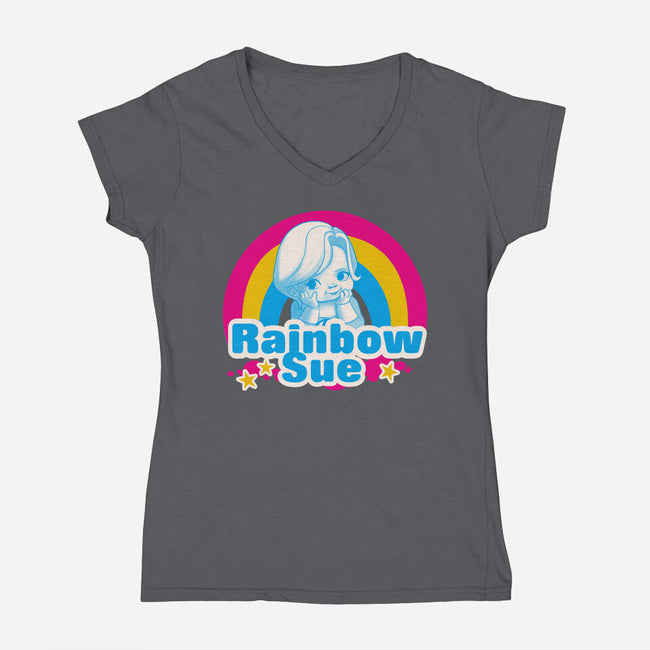 Rainbow Sue-Womens-V-Neck-Tee-Samuel