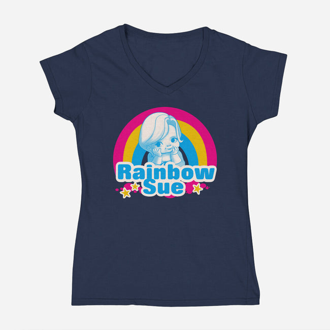 Rainbow Sue-Womens-V-Neck-Tee-Samuel