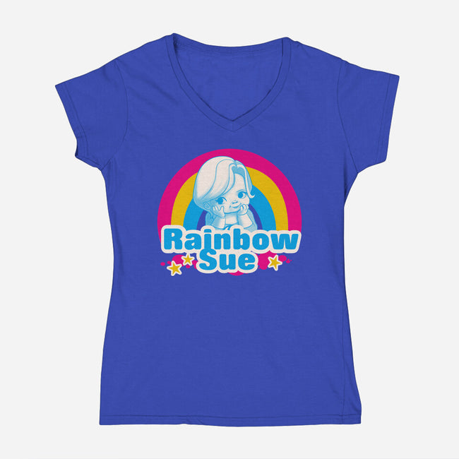 Rainbow Sue-Womens-V-Neck-Tee-Samuel
