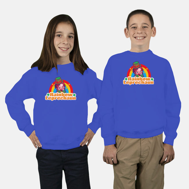 Rainbow Leprechaun-Youth-Crew Neck-Sweatshirt-Samuel