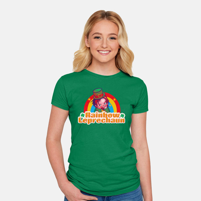 Rainbow Leprechaun-Womens-Fitted-Tee-Samuel