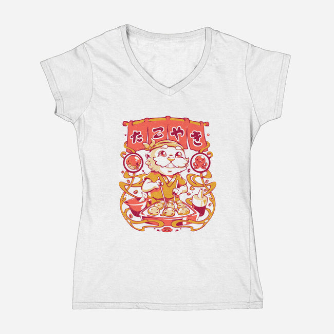 Otterly Delicious-Womens-V-Neck-Tee-Estudio Horta