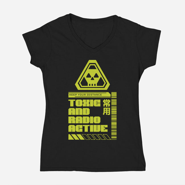 Toxic And Radioactive-Womens-V-Neck-Tee-Studio Mootant