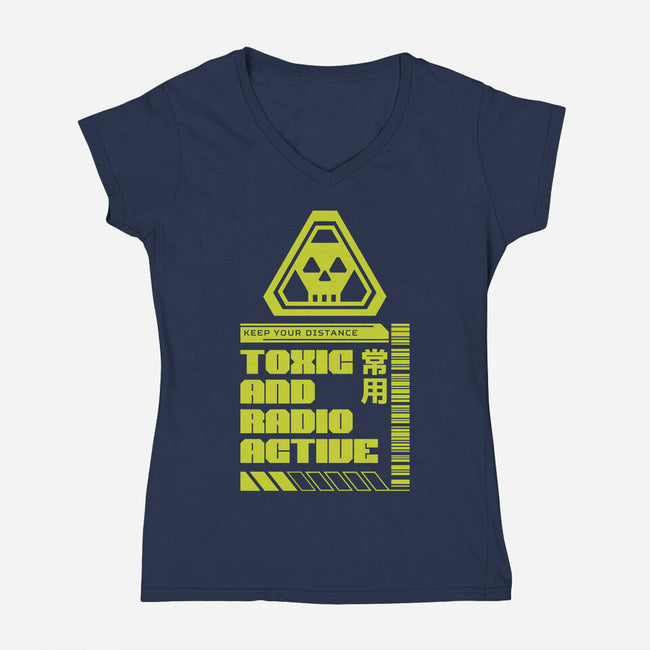 Toxic And Radioactive-Womens-V-Neck-Tee-Studio Mootant