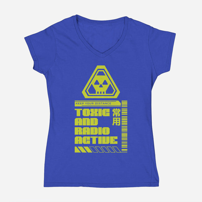 Toxic And Radioactive-Womens-V-Neck-Tee-Studio Mootant
