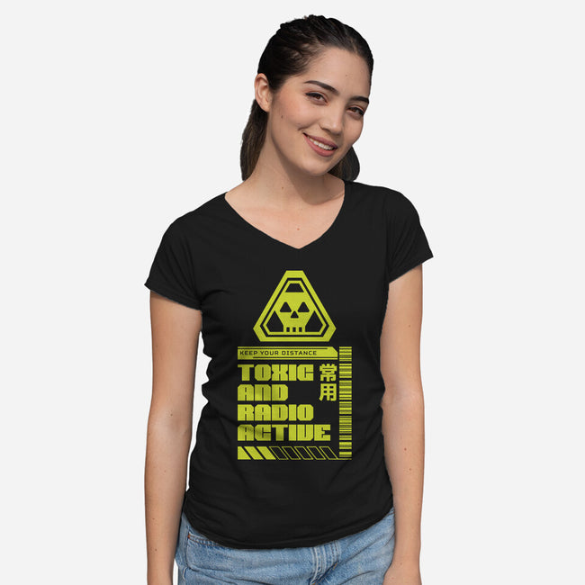Toxic And Radioactive-Womens-V-Neck-Tee-Studio Mootant