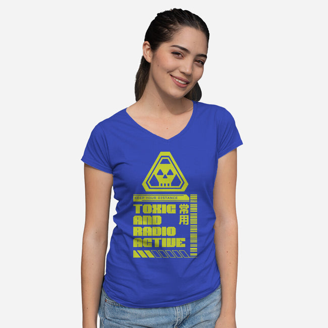 Toxic And Radioactive-Womens-V-Neck-Tee-Studio Mootant