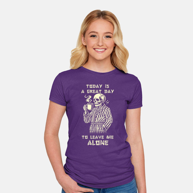 Leave Me Alone-Womens-Fitted-Tee-fanfabio