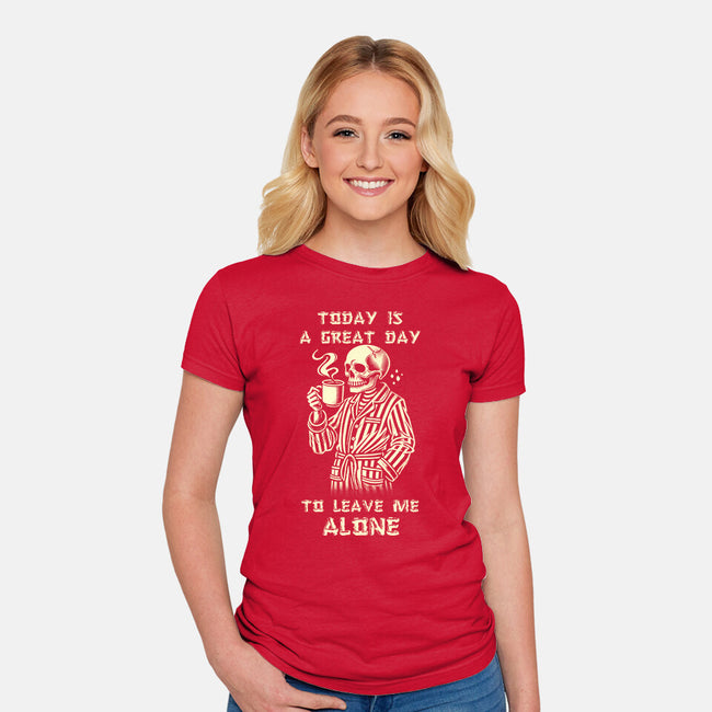 Leave Me Alone-Womens-Fitted-Tee-fanfabio