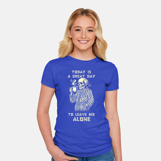 Leave Me Alone-Womens-Fitted-Tee-fanfabio