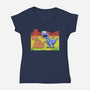 Jurassic Cookies-Womens-V-Neck-Tee-zascanauta