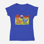 Jurassic Cookies-Womens-V-Neck-Tee-zascanauta