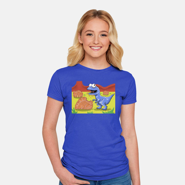 Jurassic Cookies-Womens-Fitted-Tee-zascanauta