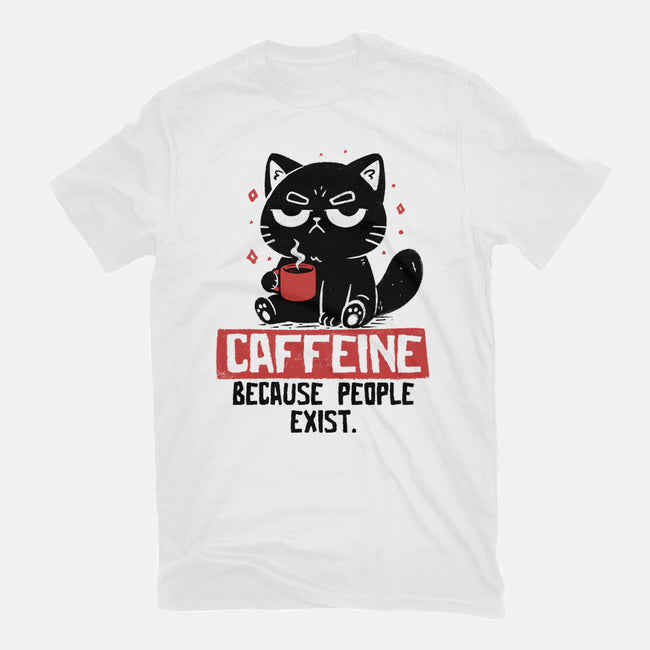 Caffeine Because People Exist-Womens-Fitted-Tee-koalastudio