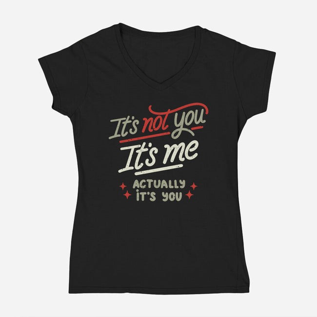 Actually It's You-Womens-V-Neck-Tee-koalastudio