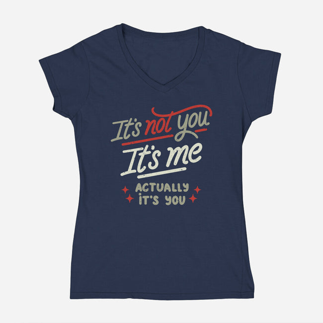 Actually It's You-Womens-V-Neck-Tee-koalastudio