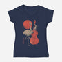 Flamingo Song-Womens-V-Neck-Tee-eduely