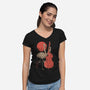 Flamingo Song-Womens-V-Neck-Tee-eduely