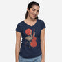 Flamingo Song-Womens-V-Neck-Tee-eduely