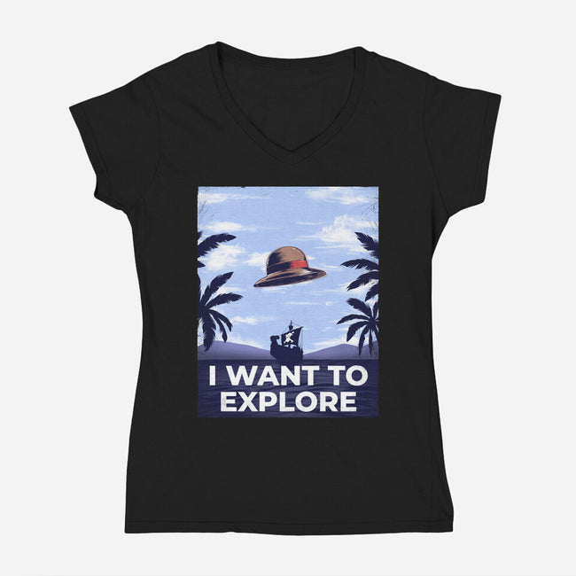 I Want To Explore-Womens-V-Neck-Tee-alfbocreative