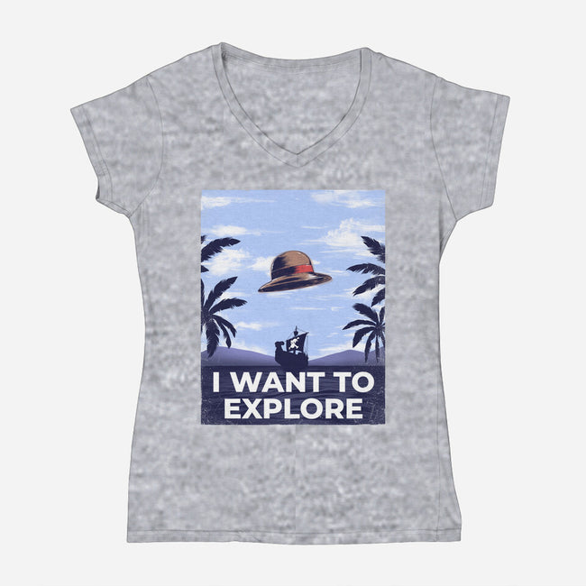 I Want To Explore-Womens-V-Neck-Tee-alfbocreative