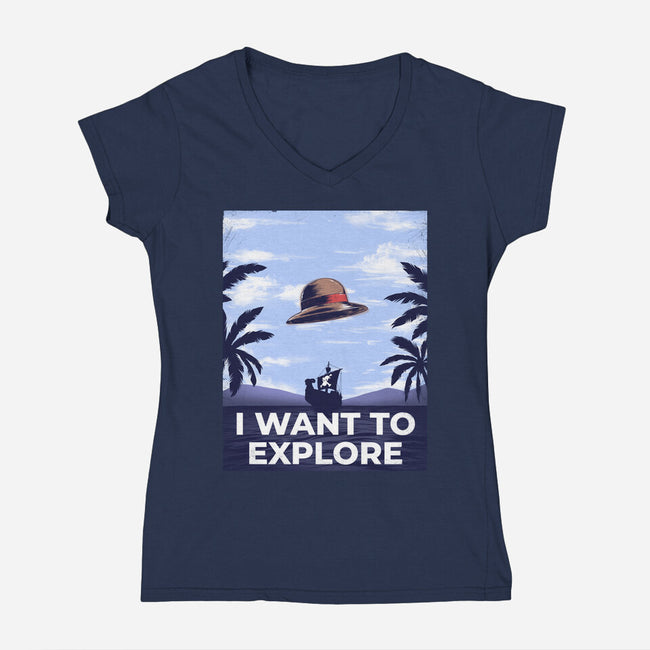 I Want To Explore-Womens-V-Neck-Tee-alfbocreative
