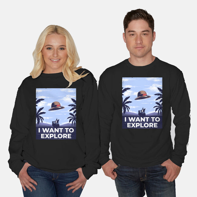 I Want To Explore-Unisex-Crew Neck-Sweatshirt-alfbocreative