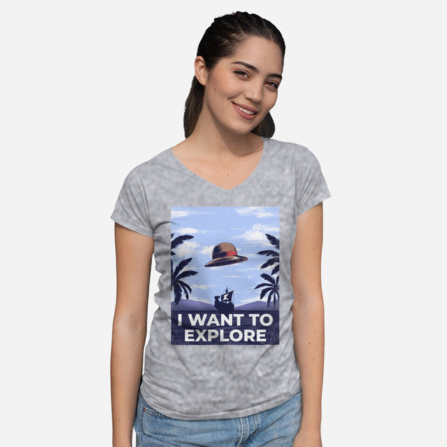 I Want To Explore-Womens-V-Neck-Tee-alfbocreative