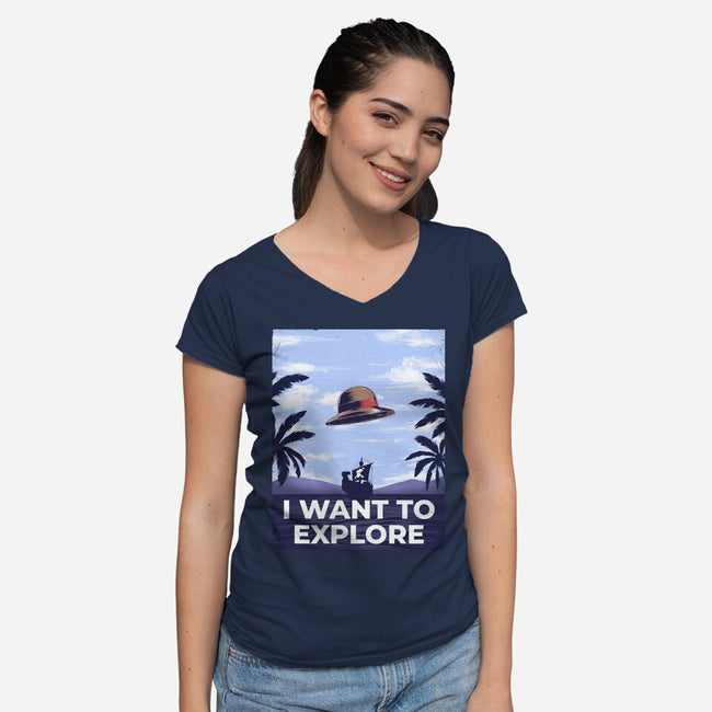 I Want To Explore-Womens-V-Neck-Tee-alfbocreative