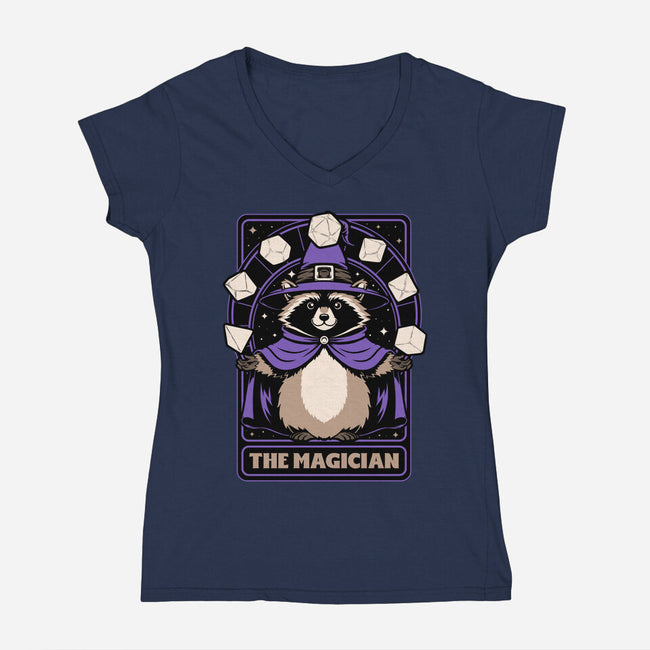 Raccoon RPG Wizard-Womens-V-Neck-Tee-Studio Mootant