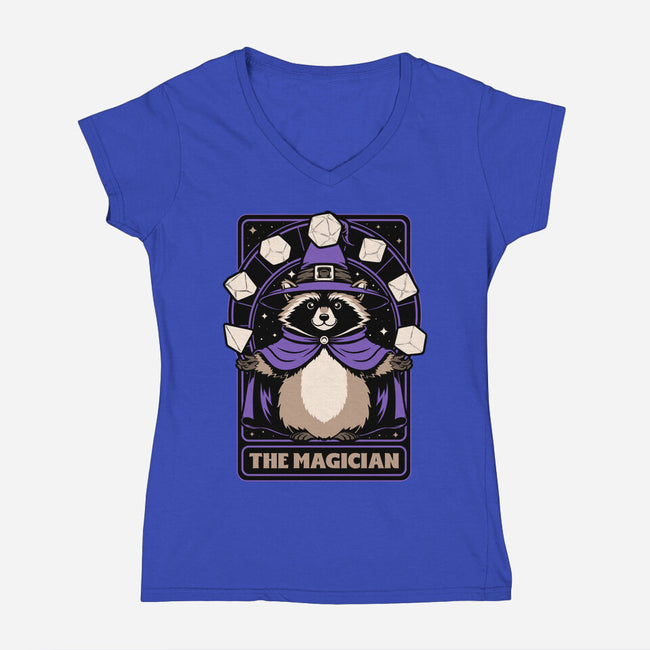 Raccoon RPG Wizard-Womens-V-Neck-Tee-Studio Mootant