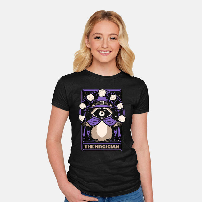 Raccoon RPG Wizard-Womens-Fitted-Tee-Studio Mootant
