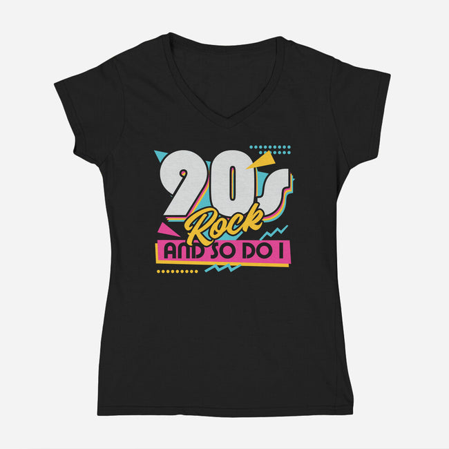 Rock Retro-Womens-V-Neck-Tee-Studio Mootant