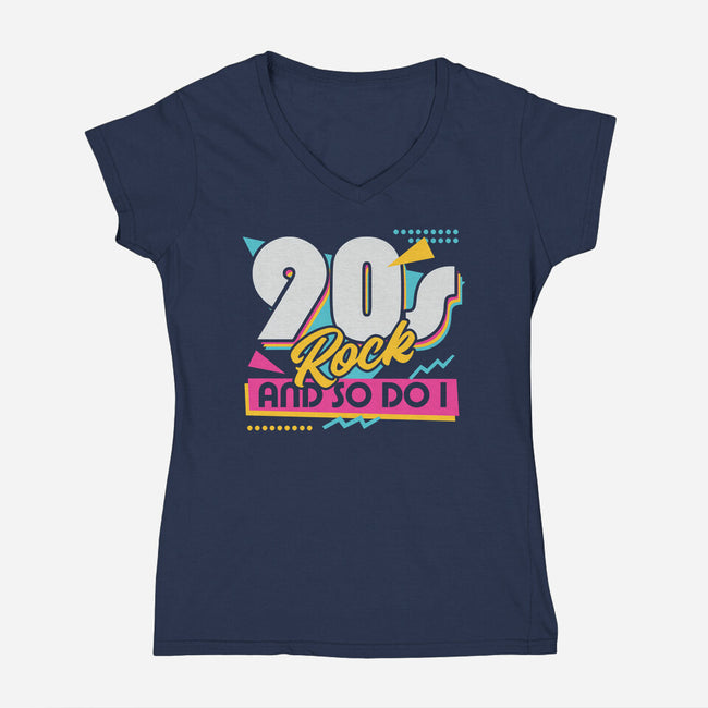 Rock Retro-Womens-V-Neck-Tee-Studio Mootant