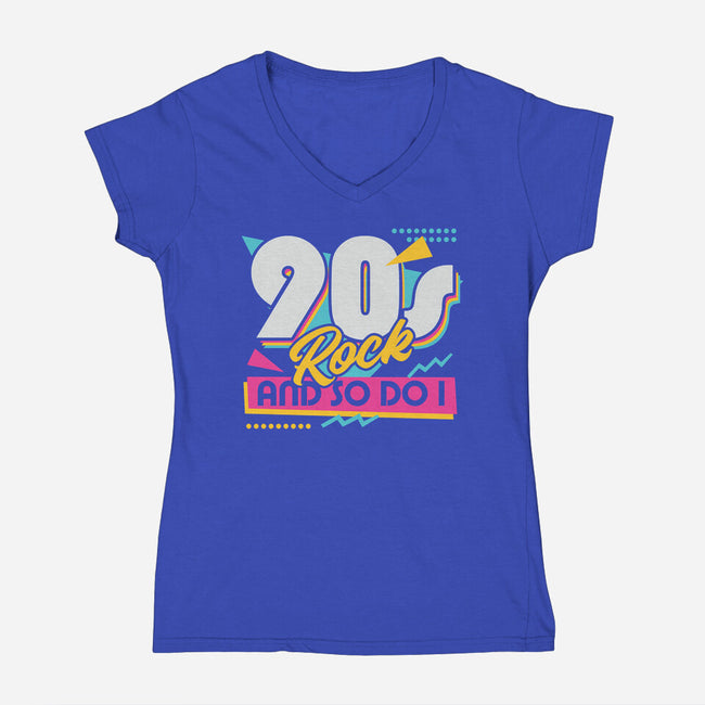 Rock Retro-Womens-V-Neck-Tee-Studio Mootant