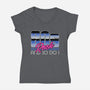 80s Rock-Womens-V-Neck-Tee-Studio Mootant