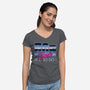 80s Rock-Womens-V-Neck-Tee-Studio Mootant