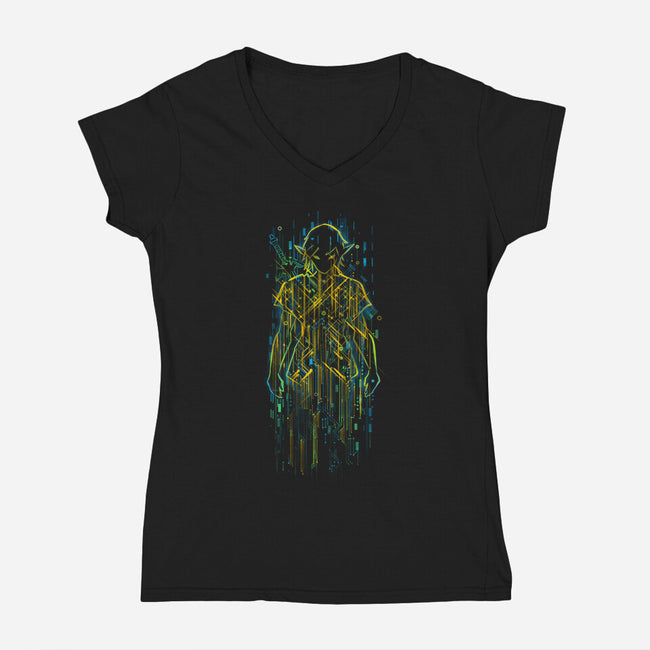 Link Circuitry-Womens-V-Neck-Tee-kharmazero