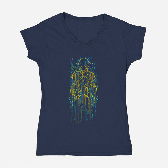 Link Circuitry-Womens-V-Neck-Tee-kharmazero