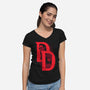 Duality Of Justice-Womens-V-Neck-Tee-patrickgp