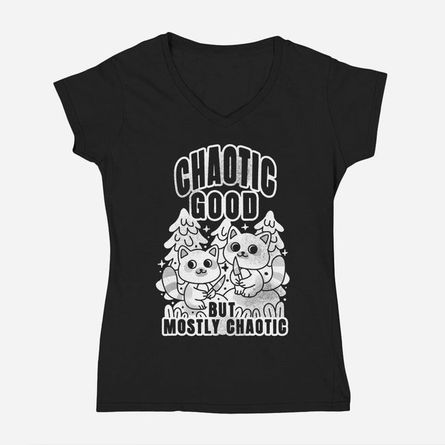 Chaotic Good-Womens-V-Neck-Tee-FunkVampire