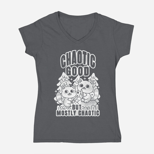 Chaotic Good-Womens-V-Neck-Tee-FunkVampire