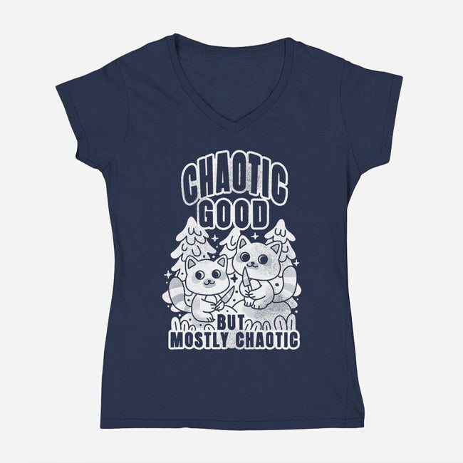Chaotic Good-Womens-V-Neck-Tee-FunkVampire