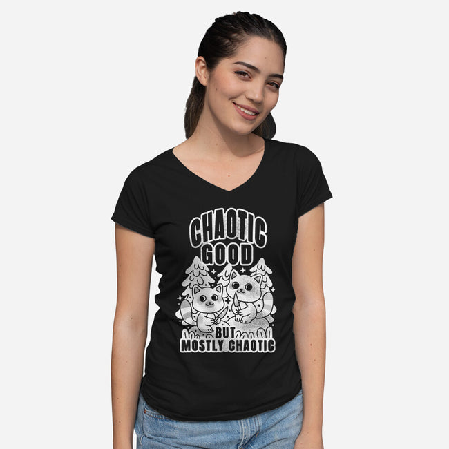 Chaotic Good-Womens-V-Neck-Tee-FunkVampire