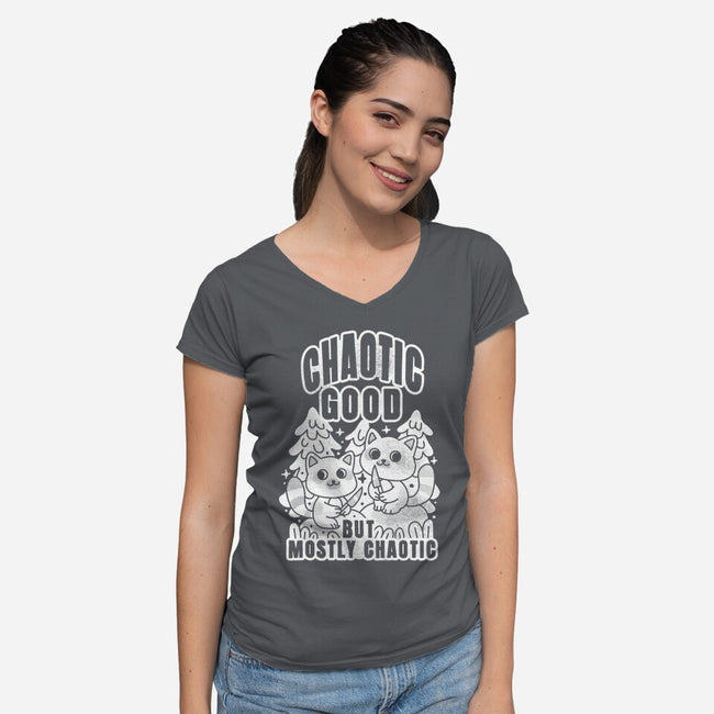 Chaotic Good-Womens-V-Neck-Tee-FunkVampire