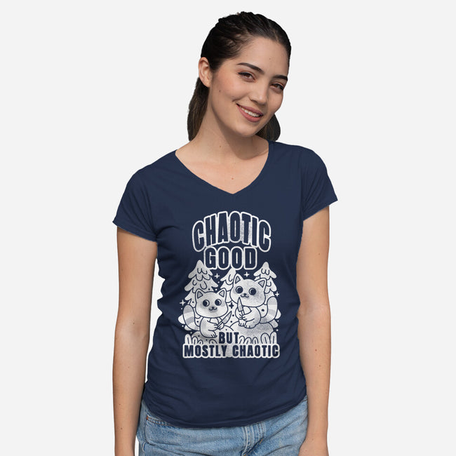 Chaotic Good-Womens-V-Neck-Tee-FunkVampire
