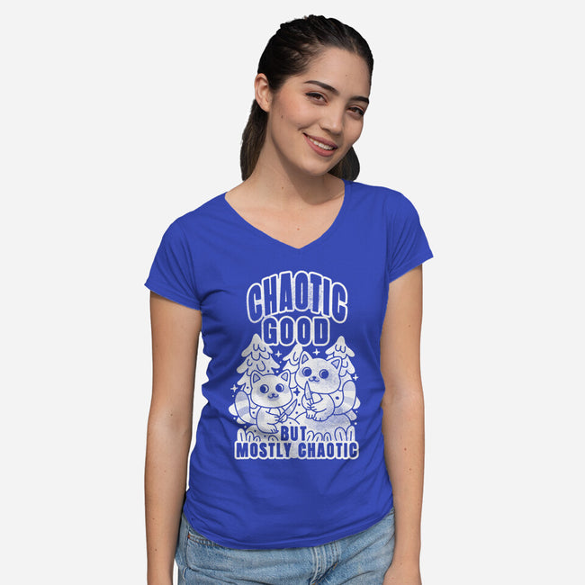 Chaotic Good-Womens-V-Neck-Tee-FunkVampire