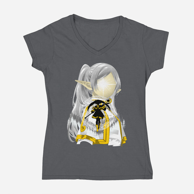Best Mentor Mage Frieren-Womens-V-Neck-Tee-hypertwenty